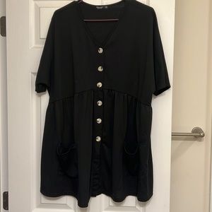 Button Front Ruffle Top